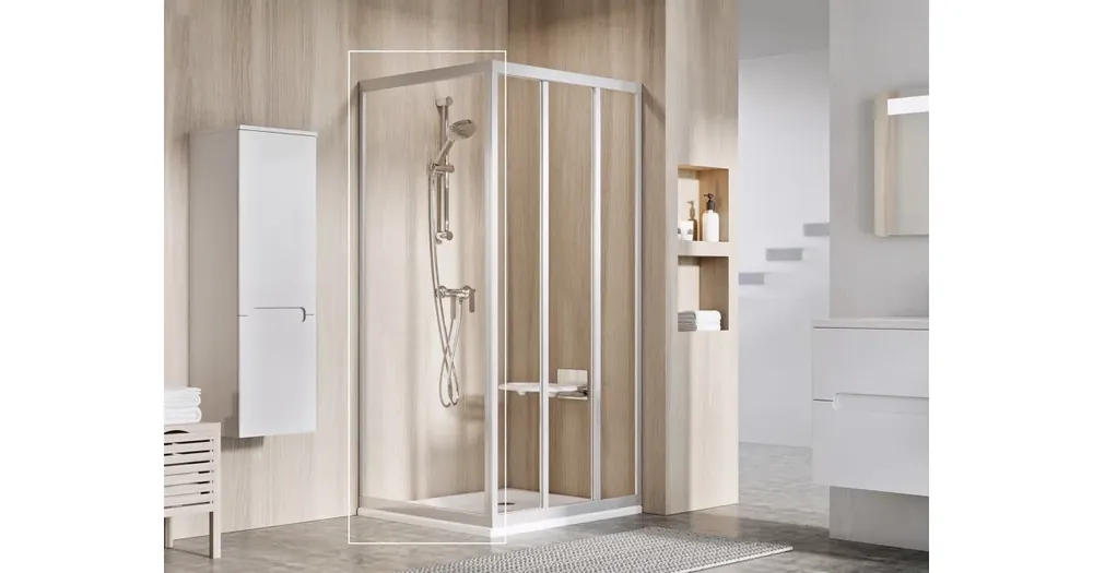 RAVAK pevná stěna APSS-90 198 satin+transparent Víkendová Akce