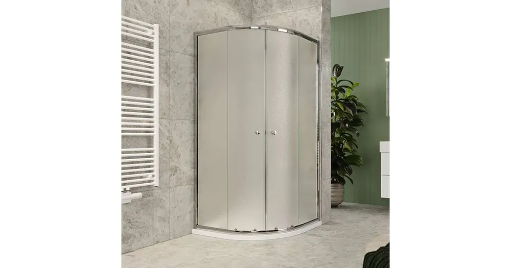 Akce Sprchový kout, Kora Lite, čtvrtkruh, 90 cm, R550, chrom ALU, sklo Grape