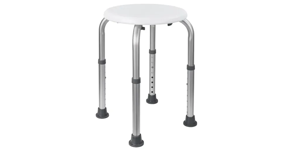 HomeLife Koupelnová stolička výškově stavitelná SVS21, bílá Nová Kolekce