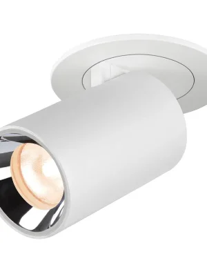 Značkový NUMINOS® PROJECTOR XS stropní zápustné svítidlo, 2700 K, 20°, válcové, bílé/chrom - BIG WHITE (SLV)