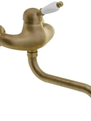 Značkový SAPHO KIRKÉ WHITE nástěnná baterie, bílá páčka, bronz