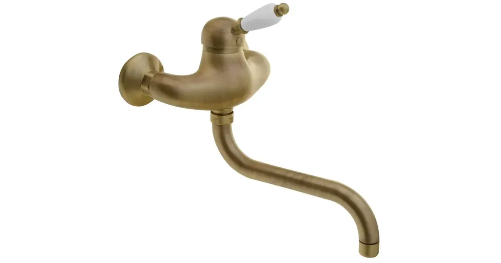 Značkový SAPHO KIRKÉ WHITE nástěnná baterie, bílá páčka, bronz