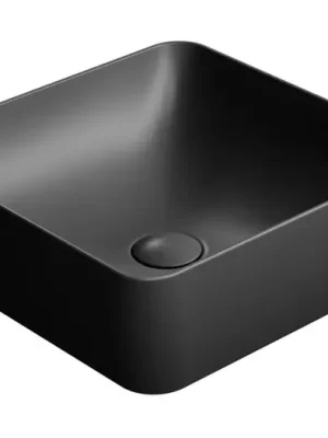 Zlevněný GSI SAND/NUBES keramické umyvadlo na desku 38x38cm, černá mat