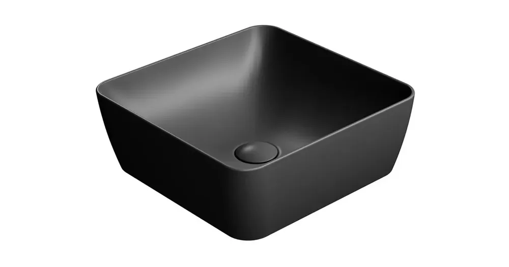 Zlevněný GSI SAND/NUBES keramické umyvadlo na desku 38x38cm, černá mat