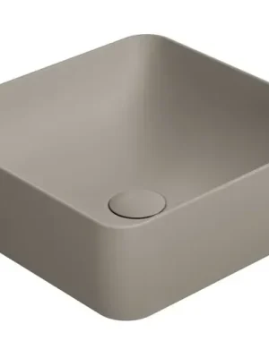 Zlevněný GSI SAND/NUBES keramické umyvadlo na desku 38x38cm, tortora mat