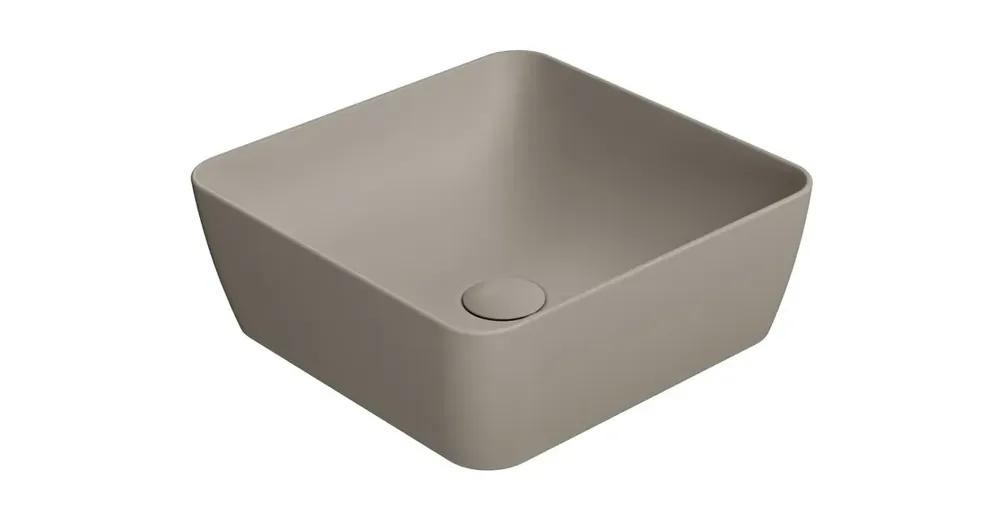 Zlevněný GSI SAND/NUBES keramické umyvadlo na desku 38x38cm, tortora mat