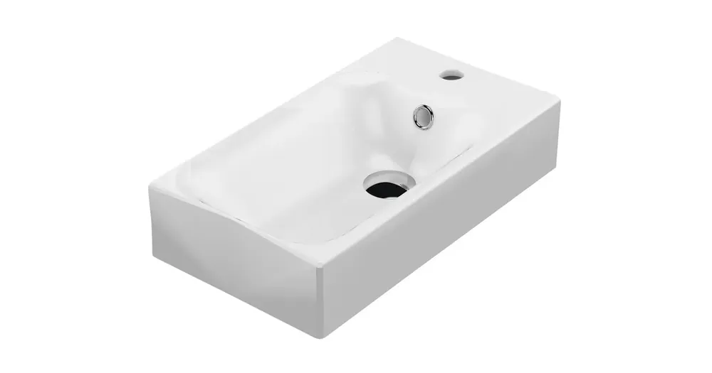 Akce KERASAN CENTO keramické umývátko 45x25cm, pravé/levé, bílá