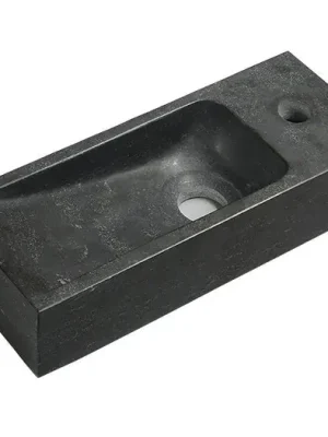 Akce SAPHO BLOK kamenné umývátko 38x14cm, baterie vpravo, antracit
