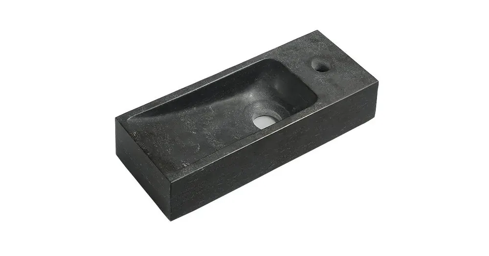 Akce SAPHO BLOK kamenné umývátko 38x14cm, baterie vpravo, antracit