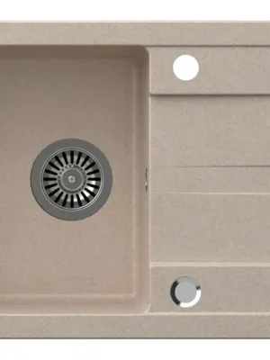 Akce SAPHO Granitový vestavný dřez s odkapem, 77x44cm, béžová