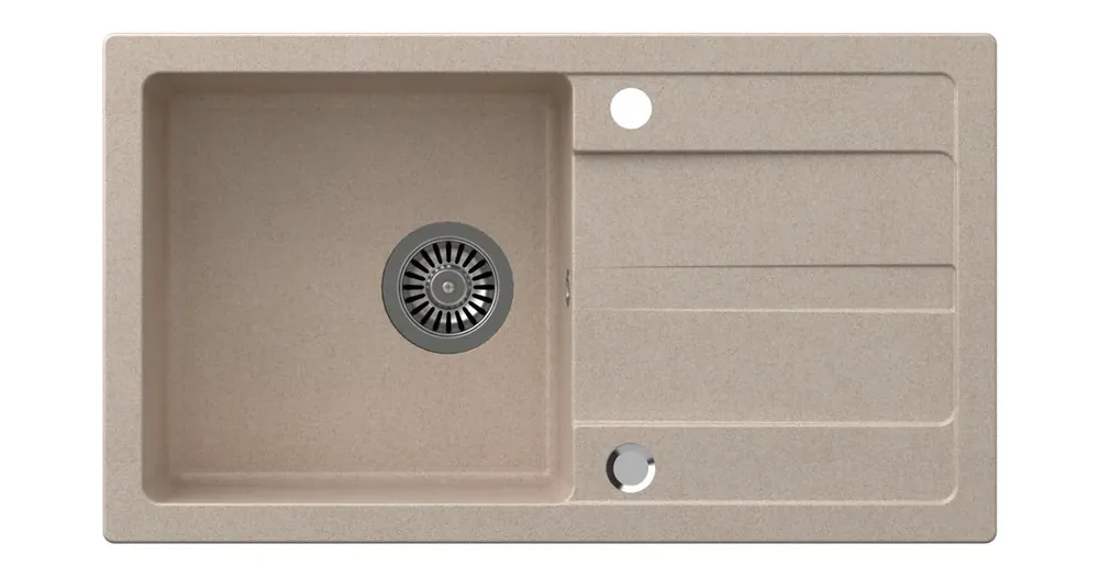 Akce SAPHO Granitový vestavný dřez s odkapem, 77x44cm, béžová