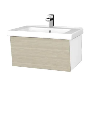 Sleva Koupelnová skříňka INVENCE SZZ 65 (umyvadlo Harmonia) - L01 Bílá vysoký lesk / D04 Dub