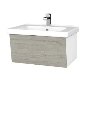 Akce Koupelnová skříňka INVENCE SZZ 65 (umyvadlo Harmonia) - L01 Bílá vysoký lesk / D05 Oregon