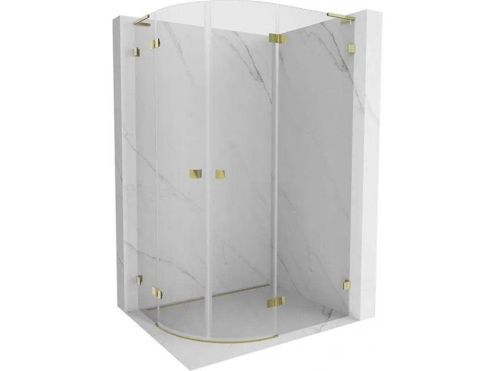 Cenově Výhodný MEXEN/S - Lunar L sprchový kout čtvrtkruh křídlový pravá 100 x 90, transparent, zlato kartáčovaná 833L-100P-090L-55-00