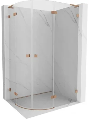 MEXEN/S - Lunar L sprchový kout čtvrtkruh křídlový pravá 100 x 90, transparent, měď kartáčovaná 833L-100P-090L-65-00 Novinka