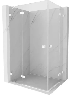 Značkový MEXEN/S - Lunar Duo sprchový kout dveře křídlové 85 x 75, transparent, bílá 834-085L-075P-20-00