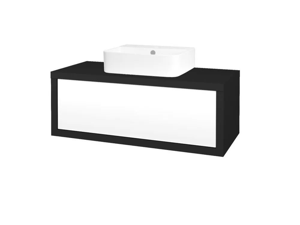 Zlevněný Koupelnová skříňka STORM SZZ 100 (umyvadlo Joy 3) - L03 Antracit vysoký lesk / L01 Bílá vysoký lesk