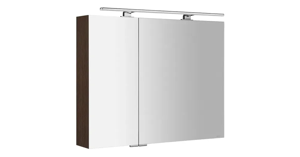 Značkový SAPHO MIRRÓ galerka s LED osvětlením, 90x70x16cm, borovice rustik