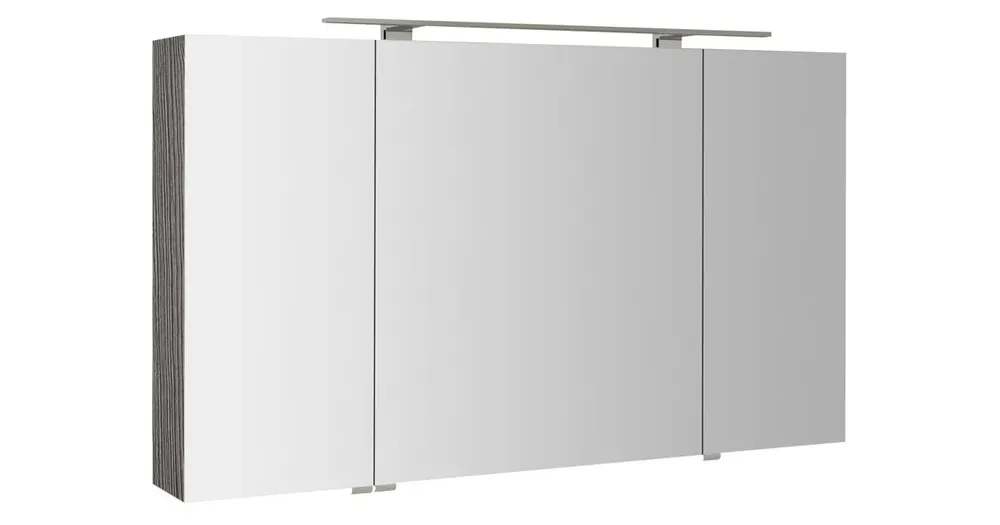 Značkový SAPHO MIRRÓ galerka s LED osvětlením, 3x dvířka, 120x70x16cm, dub stříbrný