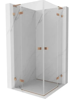 Akční Cena MEXEN/S - Lunar L Duo sprchový kout dveře křídlové 75 x 75, transparent, měď kartáčovaná 834L-075L-075P-65-00