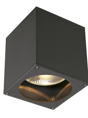 Značkový Stropní svítidlo BIG THEO CEILING OUT, hranaté, antracit, ES111, max. 75 W - BIG WHITE (SLV)