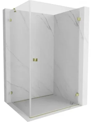 Akce MEXEN/S - Lunar-B sprchový kout dveře křídlové pravá 90 x 70, transparent, zlato 832-090-070-50-00-P