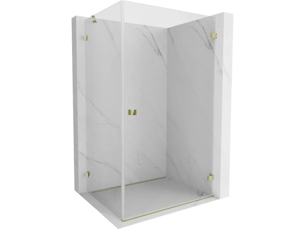 Akce MEXEN/S - Lunar-B sprchový kout dveře křídlové pravá 90 x 70, transparent, zlato 832-090-070-50-00-P