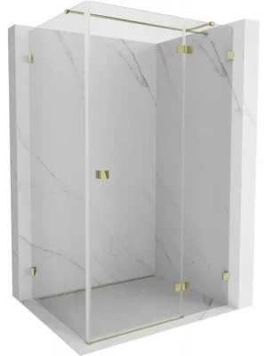 Akční Cena MEXEN/S - Lunar T sprchový kout dveře křídlové pravá 120 x 110, transparent, zlato 834T-120-110-50-00-P