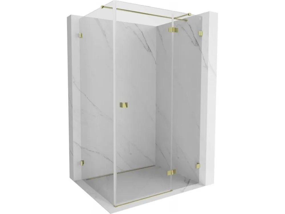 Akční Cena MEXEN/S - Lunar T sprchový kout dveře křídlové pravá 120 x 110, transparent, zlato 834T-120-110-50-00-P