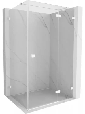 Zlevněný MEXEN/S - Lunar T sprchový kout dveře křídlové pravá 125 x 70, transparent, bílá 834T-125-070-20-00-P