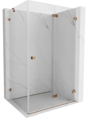 Akce MEXEN/S - Lunar-F sprchový kout skládací dveře pravá 85 x 70, transparent, różowe złot 836-085-070-60-00-P