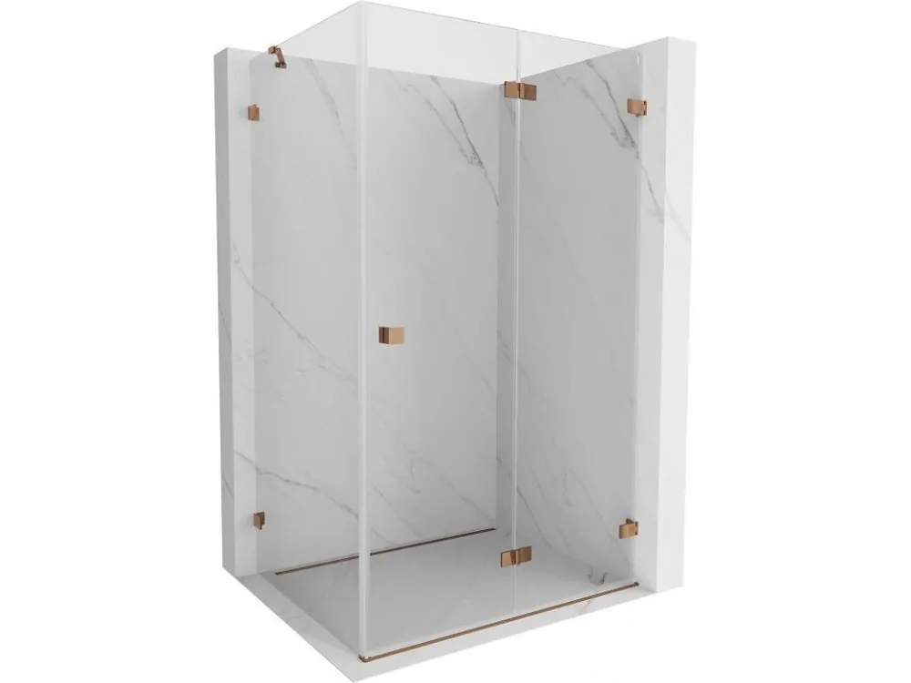 Akce MEXEN/S - Lunar-F sprchový kout skládací dveře pravá 85 x 70, transparent, różowe złot 836-085-070-60-00-P