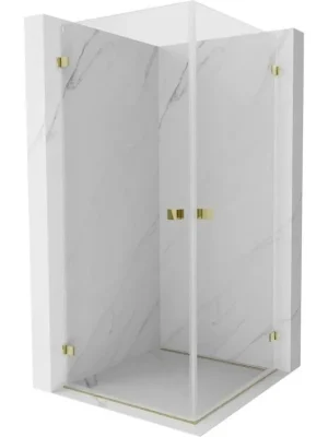 Akce MEXEN/S - Lunar-B Duo sprchový kout dveře křídlové 80 x 80, transparent, zlato 832-080L-080P-50-00