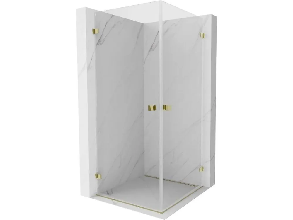 Akce MEXEN/S - Lunar-B Duo sprchový kout dveře křídlové 80 x 80, transparent, zlato 832-080L-080P-50-00