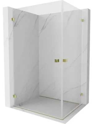 Značkový MEXEN/S - Lunar-B Duo sprchový kout dveře křídlové 95 x 75, transparent, zlato 832-095L-075P-50-00