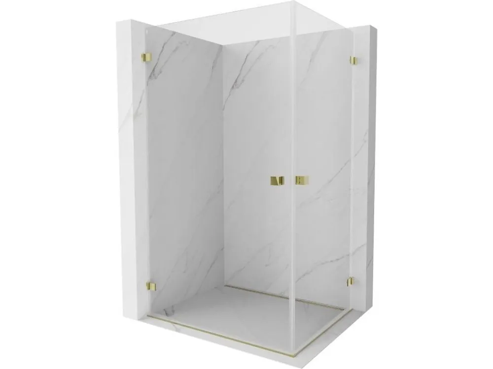 Značkový MEXEN/S - Lunar-B Duo sprchový kout dveře křídlové 95 x 75, transparent, zlato 832-095L-075P-50-00