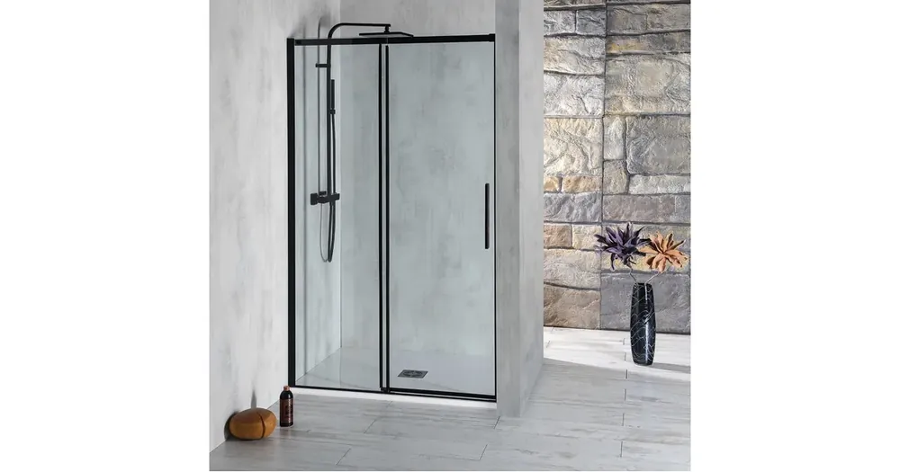 Značkový POLYSAN ALTIS BLACK posuvné dveře 1570-1610mm, výška 2000mm, čiré sklo