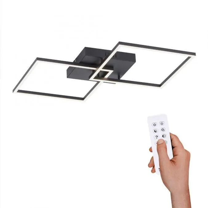 Akce IVEN LED stropní svítidlo v černé barvě s nastavitelnou teplotou barvy 2700-5000K a dálkovým ovladačem - LEUCHTEN DIREKT / JUST LIGHT