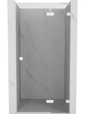 Zlevněný MEXEN/S - Lunar sprchové dveře křídlové pravé 75, transparent, bílá 834-075-000-20-00-P