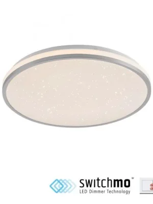 Zlevněný KYLE LED stropní svítidlo průměr 38cm stříbrné hvězdné nebe krokově stmívatelné 3000K - JUST LIGHT