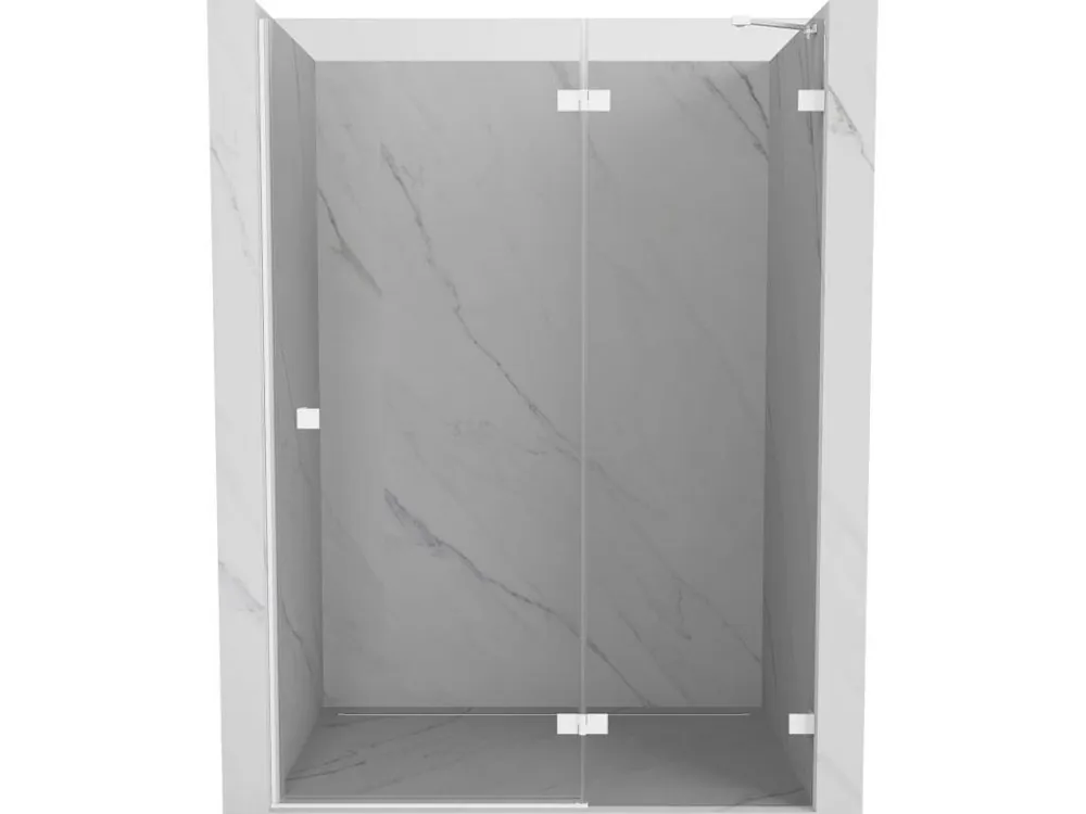 Akce MEXEN/S - Lunar sprchové dveře křídlové pravé 135, transparent, bílá 834-135-000-20-00-P