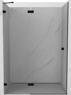 Akční Cena MEXEN/S - Lunar sprchové dveře křídlové levé 135, transparent, černá 834-135-000-70-00-L