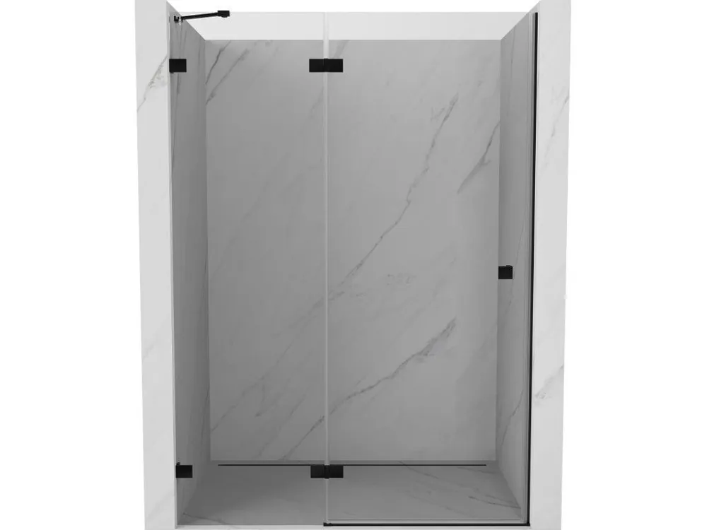 Akční Cena MEXEN/S - Lunar sprchové dveře křídlové levé 135, transparent, černá 834-135-000-70-00-L