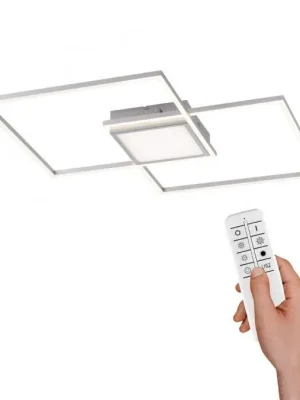 Akce ASMIN LED stropní svítidlo, ocel, 60x60cm, CCT nastavení teploty barvy, stmívatelné 3000-5000K - LEUCHTEN DIREKT / JUST LIGHT