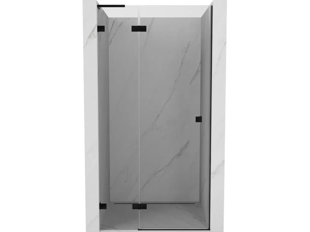 Zlevněný MEXEN/S - Lunar L sprchové dveře křídlové levé 80, transparent, černá 834L-080-000-70-00-L