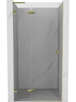 Zlevněný MEXEN/S - Lunar L sprchové dveře křídlové levé 85, transparent, zlatá 834L-085-000-50-00-L