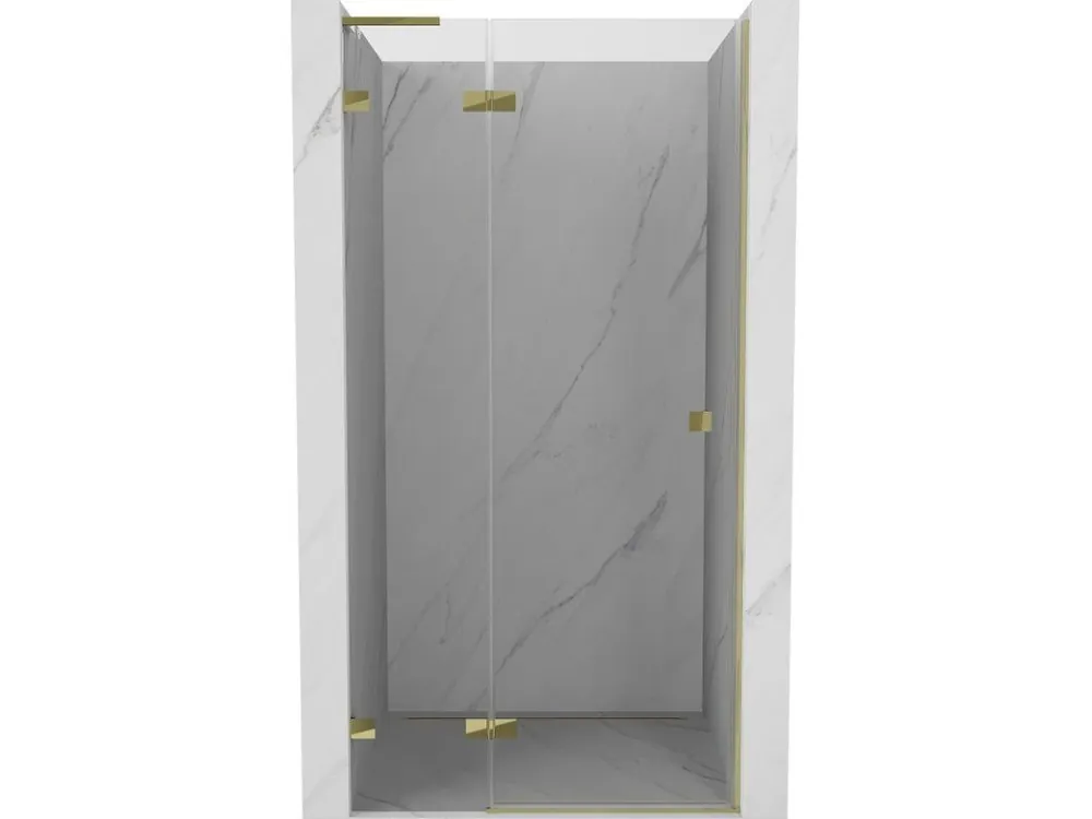 Zlevněný MEXEN/S - Lunar L sprchové dveře křídlové levé 85, transparent, zlatá 834L-085-000-50-00-L