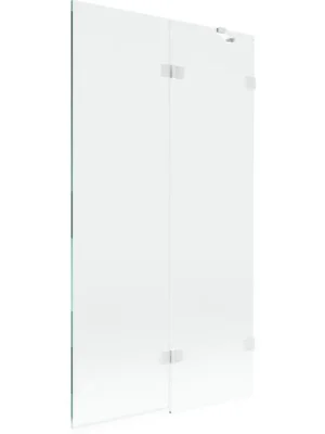 Akce MEXEN/S - Lunar vanová zástěna 2-křídlová pravá 100 x 150, transparent, bílá 897-100-100-20-00-P