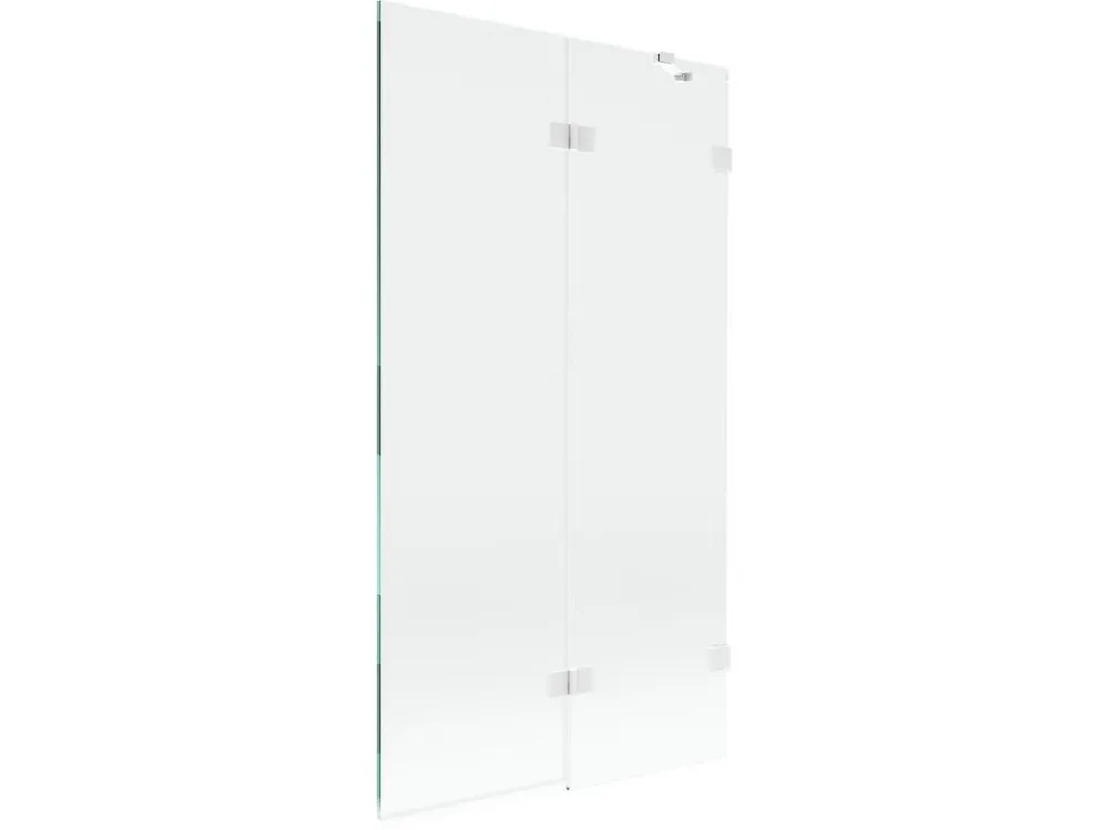 Akce MEXEN/S - Lunar vanová zástěna 2-křídlová pravá 100 x 150, transparent, bílá 897-100-100-20-00-P