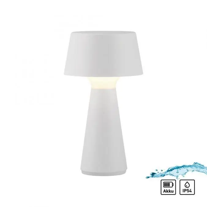 ABERA LED stolní lampa na baterie bílá dotykový stmívač IP54 USB vnitřní i venkovní použití 3000K - JUST LIGHT Akce